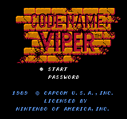 Code Name - Viper (USA) Title Screen